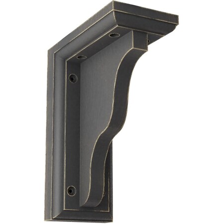 Ekena Millwork 3"W x 5"D x 7"H Hamilton Traditional Wood Vintage Decor Bracket, Black BKTWD03X05X07HABL